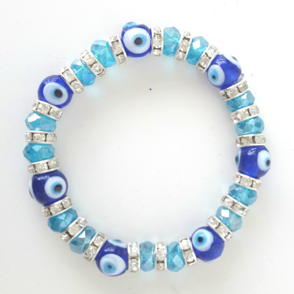 Turkish Blue Glass Evil Eye Bracelet with Charm Toronto