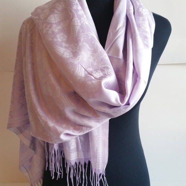 Turkish Bursa Ottoman Style Pink and Blue Silk Scarf | Ipek Sal &amp; Esarp