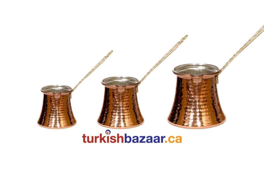 Turkish Pot Set Copper & 5pcs Turkish Bazaar