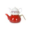 unique teapots red and white 1unit